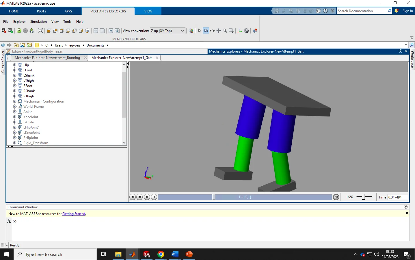 Exoskeleton mechanical model
