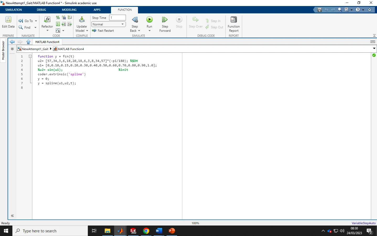 Exoskeleton simulation input